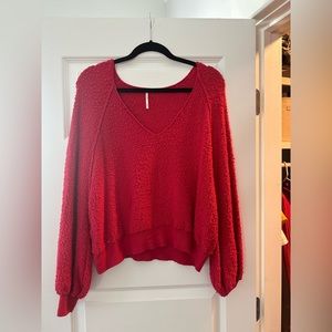 Free People Oversized Sweater Red Small